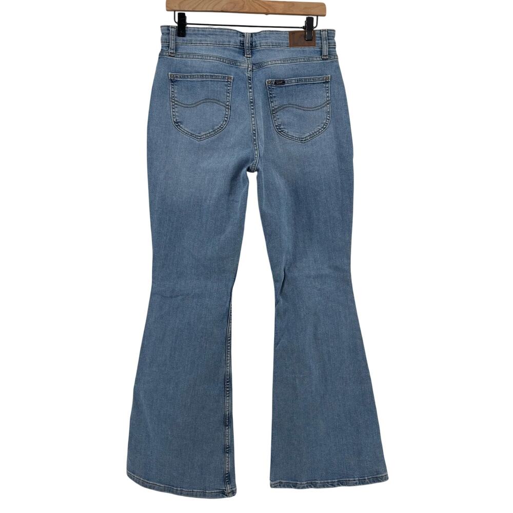 VTG Lee Jeans Heritage Flare Exposed Button Fly Sz 12 30x31 Retro Bell Bottom - Picture 10 of 13